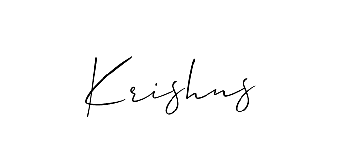 The best way (Allison_Script) to make a short signature is to pick only two or three words in your name. The name Krishns include a total of six letters. For converting this name. Krishns signature style 2 images and pictures png