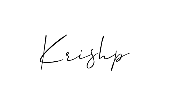 Design your own signature with our free online signature maker. With this signature software, you can create a handwritten (Allison_Script) signature for name Krishp. Krishp signature style 2 images and pictures png