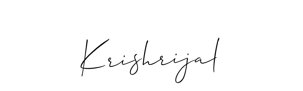 The best way (Allison_Script) to make a short signature is to pick only two or three words in your name. The name Krishrijal include a total of six letters. For converting this name. Krishrijal signature style 2 images and pictures png