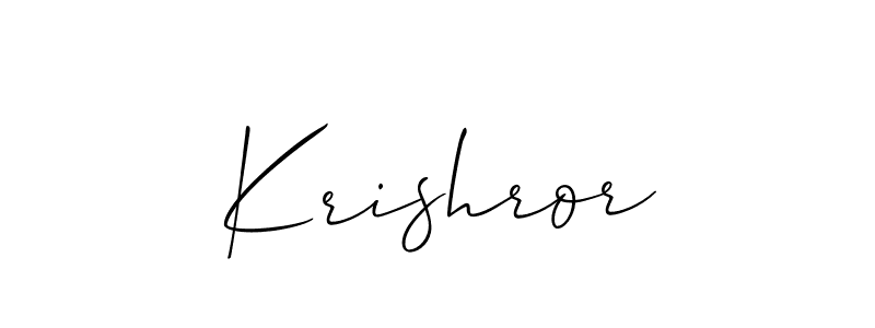 How to Draw Krishror signature style? Allison_Script is a latest design signature styles for name Krishror. Krishror signature style 2 images and pictures png
