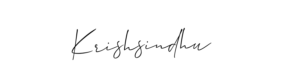How to make Krishsindhu signature? Allison_Script is a professional autograph style. Create handwritten signature for Krishsindhu name. Krishsindhu signature style 2 images and pictures png