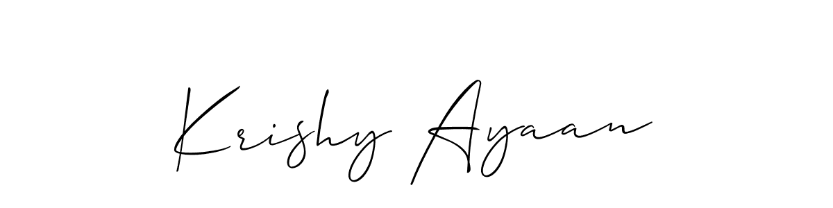 Similarly Allison_Script is the best handwritten signature design. Signature creator online .You can use it as an online autograph creator for name Krishy Ayaan. Krishy Ayaan signature style 2 images and pictures png