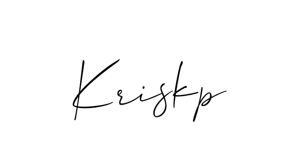 Design your own signature with our free online signature maker. With this signature software, you can create a handwritten (Allison_Script) signature for name Kriskp. Kriskp signature style 2 images and pictures png