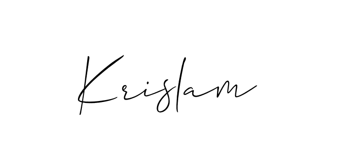 Also You can easily find your signature by using the search form. We will create Krislam name handwritten signature images for you free of cost using Allison_Script sign style. Krislam signature style 2 images and pictures png