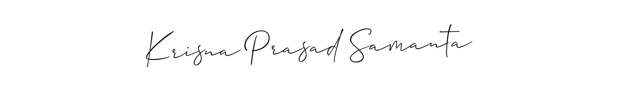 How to Draw Krisna Prasad Samanta signature style? Allison_Script is a latest design signature styles for name Krisna Prasad Samanta. Krisna Prasad Samanta signature style 2 images and pictures png