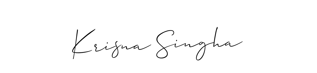 Allison_Script is a professional signature style that is perfect for those who want to add a touch of class to their signature. It is also a great choice for those who want to make their signature more unique. Get Krisna Singha name to fancy signature for free. Krisna Singha signature style 2 images and pictures png