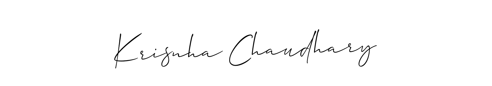 Make a beautiful signature design for name Krisnha Chaudhary. With this signature (Allison_Script) style, you can create a handwritten signature for free. Krisnha Chaudhary signature style 2 images and pictures png