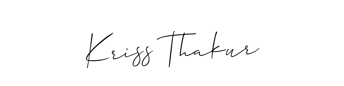 Make a short Kriss Thakur signature style. Manage your documents anywhere anytime using Allison_Script. Create and add eSignatures, submit forms, share and send files easily. Kriss Thakur signature style 2 images and pictures png