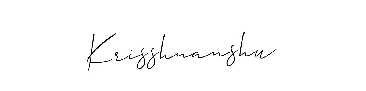 Create a beautiful signature design for name Krisshnanshu. With this signature (Allison_Script) fonts, you can make a handwritten signature for free. Krisshnanshu signature style 2 images and pictures png