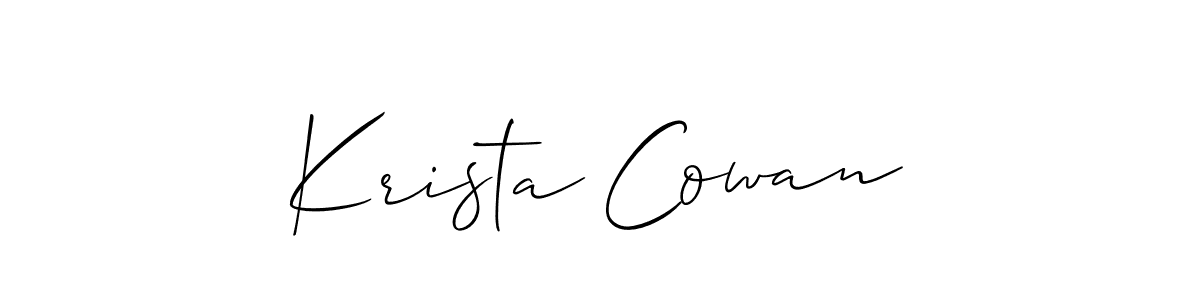 How to make Krista Cowan name signature. Use Allison_Script style for creating short signs online. This is the latest handwritten sign. Krista Cowan signature style 2 images and pictures png