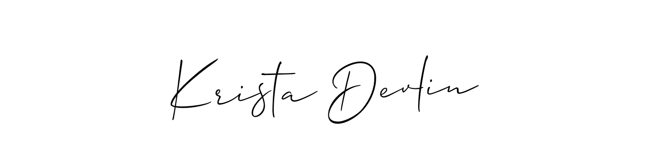 How to make Krista Devlin name signature. Use Allison_Script style for creating short signs online. This is the latest handwritten sign. Krista Devlin signature style 2 images and pictures png