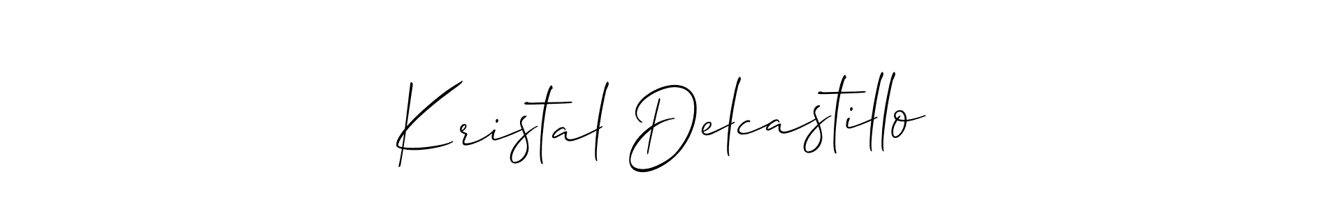 Create a beautiful signature design for name Kristal Delcastillo. With this signature (Allison_Script) fonts, you can make a handwritten signature for free. Kristal Delcastillo signature style 2 images and pictures png