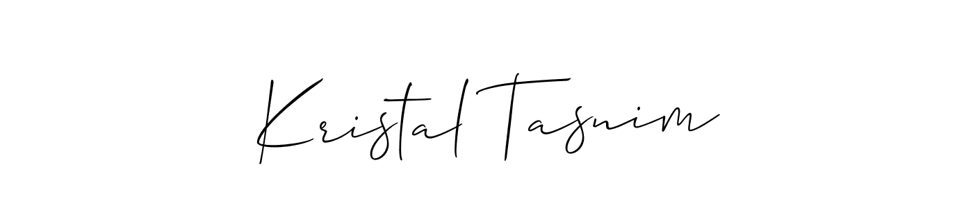 Make a short Kristal Tasnim signature style. Manage your documents anywhere anytime using Allison_Script. Create and add eSignatures, submit forms, share and send files easily. Kristal Tasnim signature style 2 images and pictures png