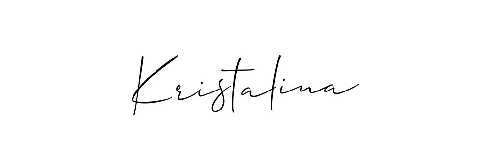 Allison_Script is a professional signature style that is perfect for those who want to add a touch of class to their signature. It is also a great choice for those who want to make their signature more unique. Get Kristalina name to fancy signature for free. Kristalina signature style 2 images and pictures png