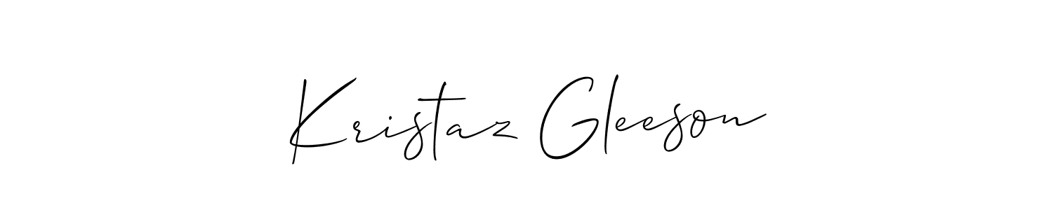 Create a beautiful signature design for name Kristaz Gleeson. With this signature (Allison_Script) fonts, you can make a handwritten signature for free. Kristaz Gleeson signature style 2 images and pictures png