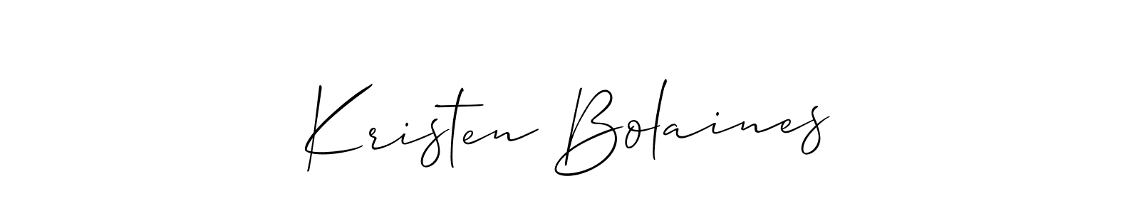 Make a short Kristen Bolaines signature style. Manage your documents anywhere anytime using Allison_Script. Create and add eSignatures, submit forms, share and send files easily. Kristen Bolaines signature style 2 images and pictures png