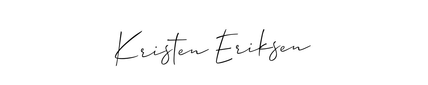 You should practise on your own different ways (Allison_Script) to write your name (Kristen Eriksen) in signature. don't let someone else do it for you. Kristen Eriksen signature style 2 images and pictures png