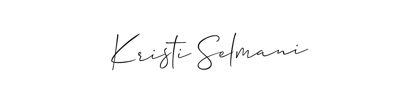 You should practise on your own different ways (Allison_Script) to write your name (Kristi Selmani) in signature. don't let someone else do it for you. Kristi Selmani signature style 2 images and pictures png