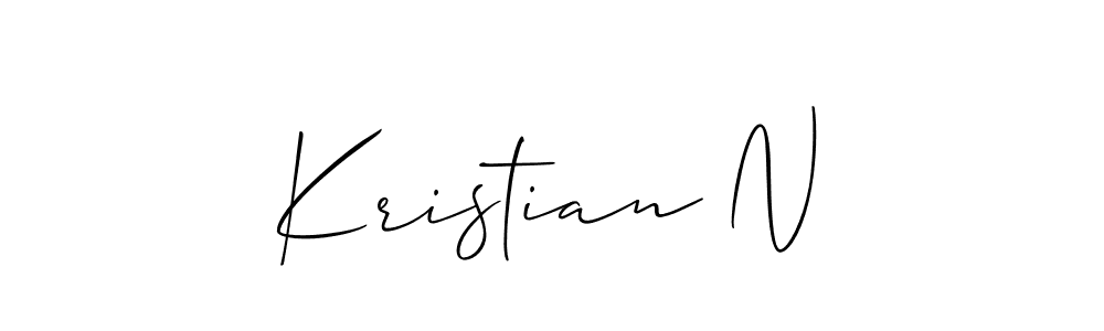 Make a beautiful signature design for name Kristian N. With this signature (Allison_Script) style, you can create a handwritten signature for free. Kristian N signature style 2 images and pictures png