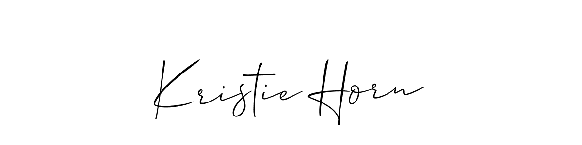 You should practise on your own different ways (Allison_Script) to write your name (Kristie Horn) in signature. don't let someone else do it for you. Kristie Horn signature style 2 images and pictures png