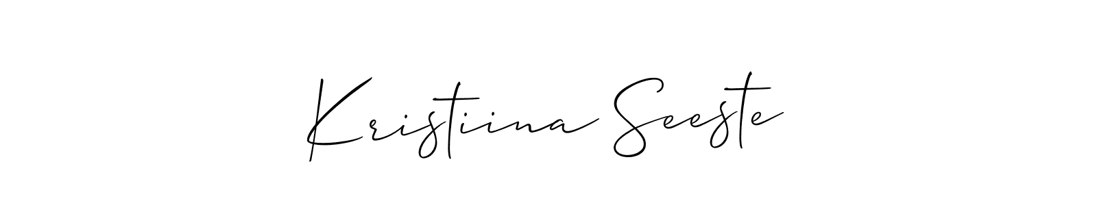 Make a short Kristiina Seeste signature style. Manage your documents anywhere anytime using Allison_Script. Create and add eSignatures, submit forms, share and send files easily. Kristiina Seeste signature style 2 images and pictures png