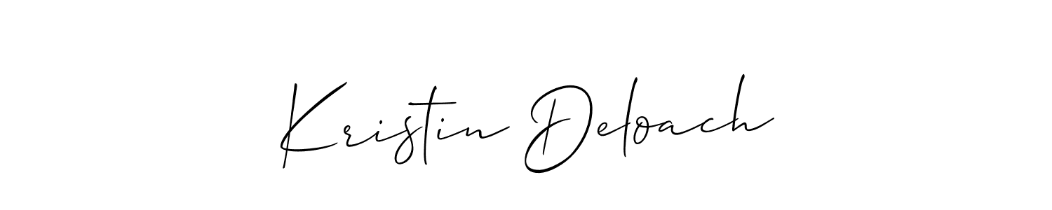 You should practise on your own different ways (Allison_Script) to write your name (Kristin Deloach) in signature. don't let someone else do it for you. Kristin Deloach signature style 2 images and pictures png