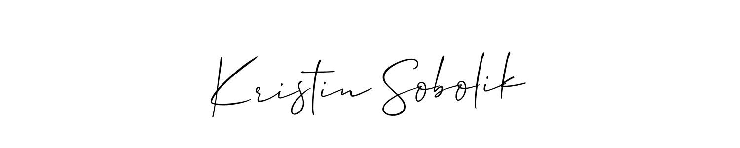 Allison_Script is a professional signature style that is perfect for those who want to add a touch of class to their signature. It is also a great choice for those who want to make their signature more unique. Get Kristin Sobolik name to fancy signature for free. Kristin Sobolik signature style 2 images and pictures png