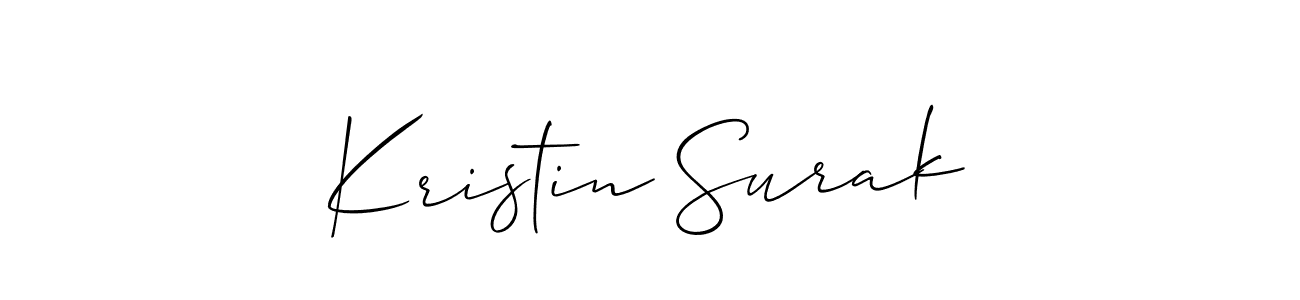 Make a beautiful signature design for name Kristin Surak. With this signature (Allison_Script) style, you can create a handwritten signature for free. Kristin Surak signature style 2 images and pictures png