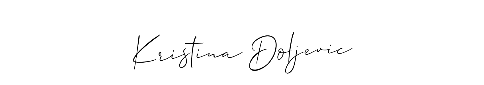 Also You can easily find your signature by using the search form. We will create Kristina Doljevic name handwritten signature images for you free of cost using Allison_Script sign style. Kristina Doljevic signature style 2 images and pictures png