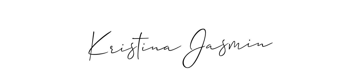 Allison_Script is a professional signature style that is perfect for those who want to add a touch of class to their signature. It is also a great choice for those who want to make their signature more unique. Get Kristina Jasmin name to fancy signature for free. Kristina Jasmin signature style 2 images and pictures png