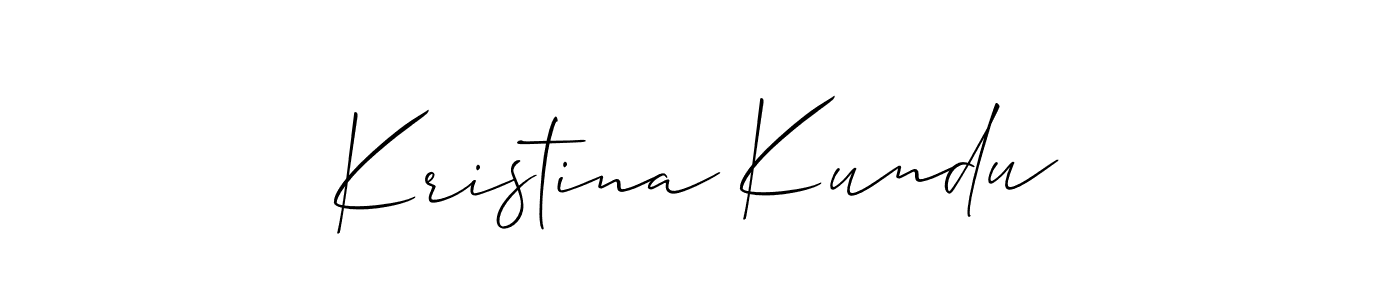How to make Kristina Kundu name signature. Use Allison_Script style for creating short signs online. This is the latest handwritten sign. Kristina Kundu signature style 2 images and pictures png