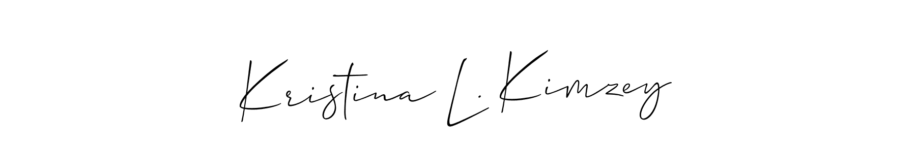 Make a beautiful signature design for name Kristina L. Kimzey. With this signature (Allison_Script) style, you can create a handwritten signature for free. Kristina L. Kimzey signature style 2 images and pictures png