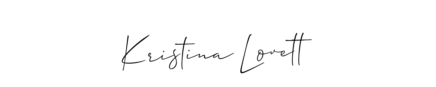 Allison_Script is a professional signature style that is perfect for those who want to add a touch of class to their signature. It is also a great choice for those who want to make their signature more unique. Get Kristina Lovett name to fancy signature for free. Kristina Lovett signature style 2 images and pictures png