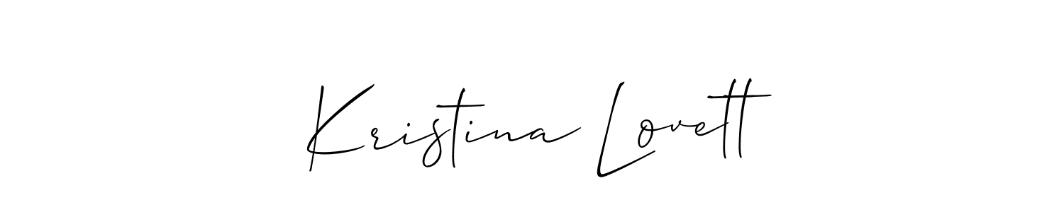 Allison_Script is a professional signature style that is perfect for those who want to add a touch of class to their signature. It is also a great choice for those who want to make their signature more unique. Get Kristina Lovett name to fancy signature for free. Kristina Lovett signature style 2 images and pictures png