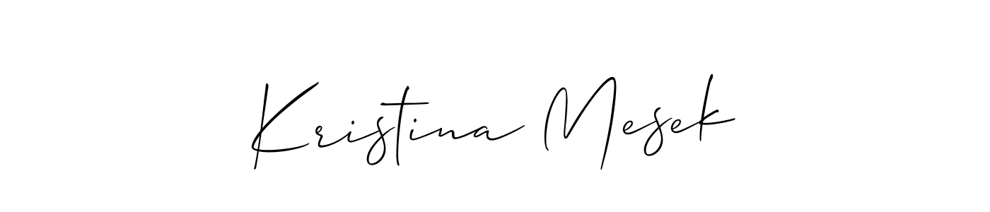 Design your own signature with our free online signature maker. With this signature software, you can create a handwritten (Allison_Script) signature for name Kristina Mesek. Kristina Mesek signature style 2 images and pictures png