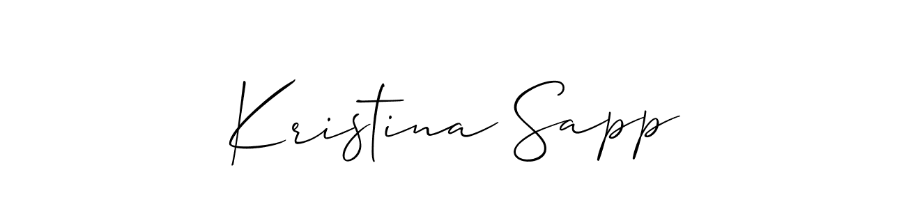 Also You can easily find your signature by using the search form. We will create Kristina Sapp name handwritten signature images for you free of cost using Allison_Script sign style. Kristina Sapp signature style 2 images and pictures png