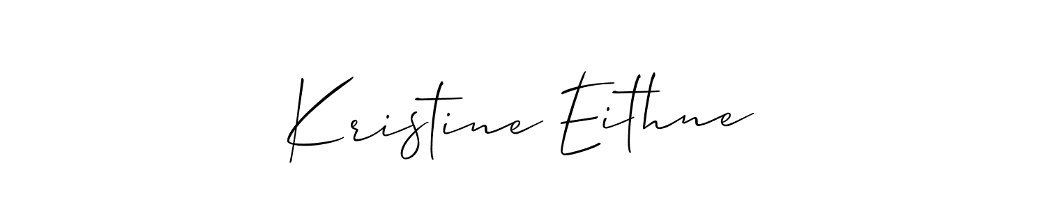 Allison_Script is a professional signature style that is perfect for those who want to add a touch of class to their signature. It is also a great choice for those who want to make their signature more unique. Get Kristine Eithne name to fancy signature for free. Kristine Eithne signature style 2 images and pictures png