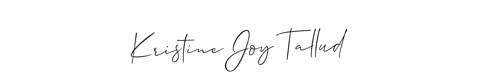 Similarly Allison_Script is the best handwritten signature design. Signature creator online .You can use it as an online autograph creator for name Kristine Joy Tallud. Kristine Joy Tallud signature style 2 images and pictures png