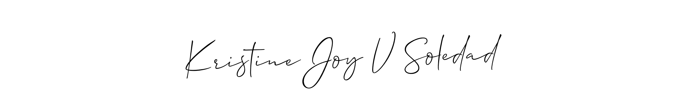 Create a beautiful signature design for name Kristine Joy V Soledad. With this signature (Allison_Script) fonts, you can make a handwritten signature for free. Kristine Joy V Soledad signature style 2 images and pictures png
