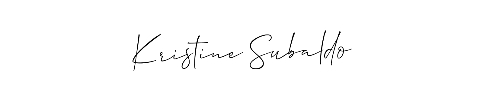 Kristine Subaldo stylish signature style. Best Handwritten Sign (Allison_Script) for my name. Handwritten Signature Collection Ideas for my name Kristine Subaldo. Kristine Subaldo signature style 2 images and pictures png