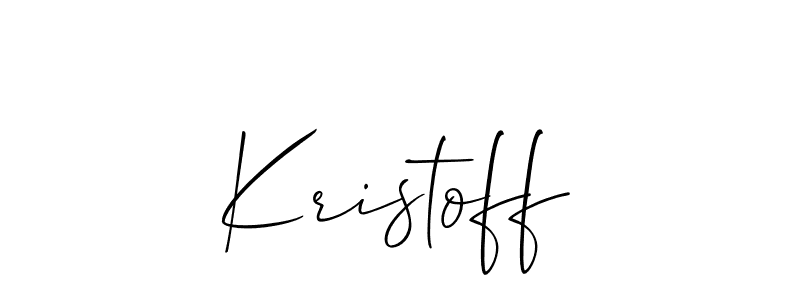 Use a signature maker to create a handwritten signature online. With this signature software, you can design (Allison_Script) your own signature for name Kristoff. Kristoff signature style 2 images and pictures png