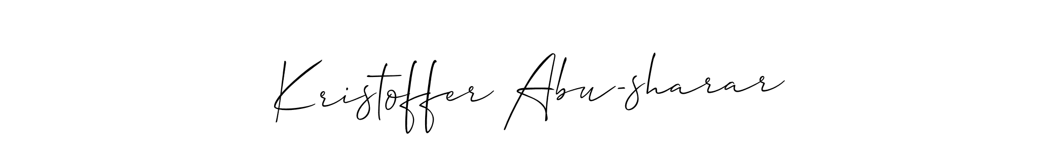 Allison_Script is a professional signature style that is perfect for those who want to add a touch of class to their signature. It is also a great choice for those who want to make their signature more unique. Get Kristoffer Abu-sharar name to fancy signature for free. Kristoffer Abu-sharar signature style 2 images and pictures png