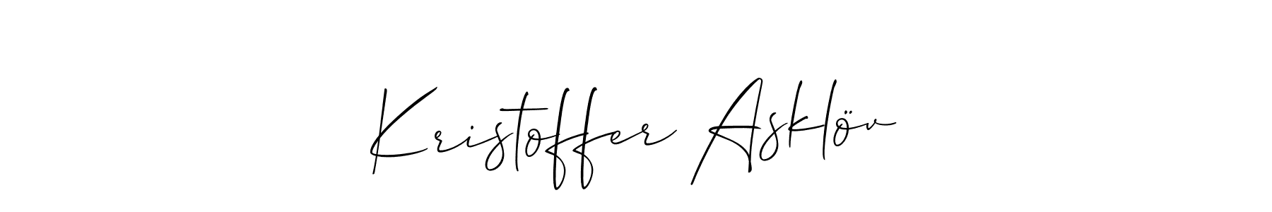 Use a signature maker to create a handwritten signature online. With this signature software, you can design (Allison_Script) your own signature for name Kristoffer Asklöv. Kristoffer Asklöv signature style 2 images and pictures png
