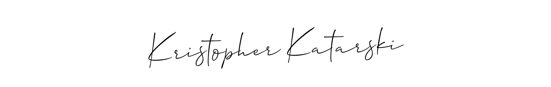 It looks lik you need a new signature style for name Kristopher Katarski. Design unique handwritten (Allison_Script) signature with our free signature maker in just a few clicks. Kristopher Katarski signature style 2 images and pictures png