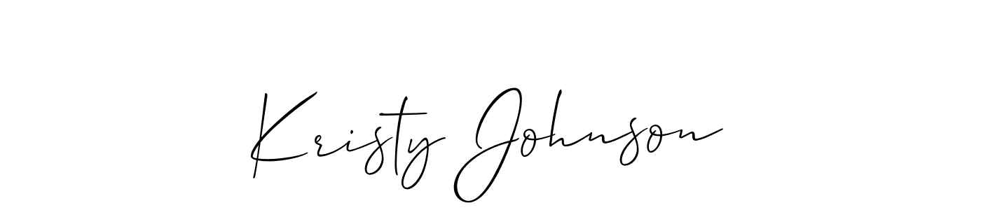 Make a short Kristy Johnson signature style. Manage your documents anywhere anytime using Allison_Script. Create and add eSignatures, submit forms, share and send files easily. Kristy Johnson signature style 2 images and pictures png