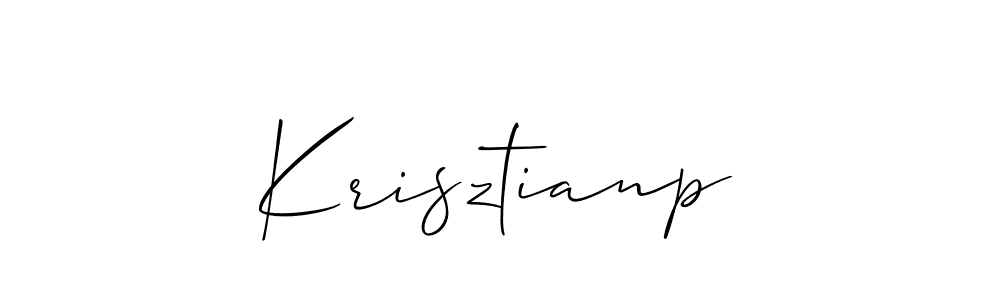 if you are searching for the best signature style for your name Krisztianp. so please give up your signature search. here we have designed multiple signature styles  using Allison_Script. Krisztianp signature style 2 images and pictures png