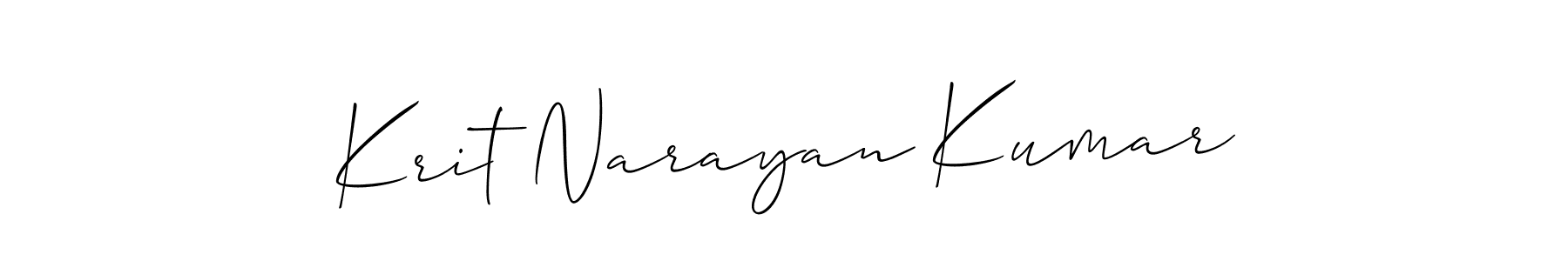 Also we have Krit Narayan Kumar name is the best signature style. Create professional handwritten signature collection using Allison_Script autograph style. Krit Narayan Kumar signature style 2 images and pictures png