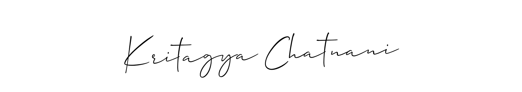 You should practise on your own different ways (Allison_Script) to write your name (Kritagya Chatnani) in signature. don't let someone else do it for you. Kritagya Chatnani signature style 2 images and pictures png