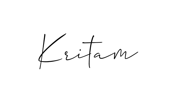 Create a beautiful signature design for name Kritam. With this signature (Allison_Script) fonts, you can make a handwritten signature for free. Kritam signature style 2 images and pictures png