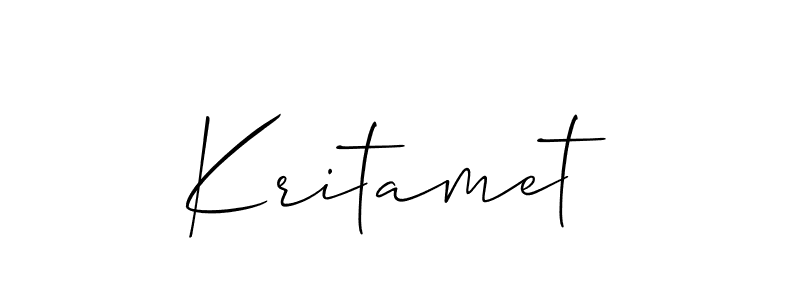 You should practise on your own different ways (Allison_Script) to write your name (Kritamet) in signature. don't let someone else do it for you. Kritamet signature style 2 images and pictures png